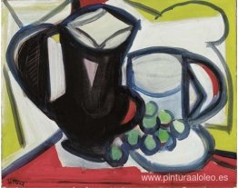 Bodegón con cántaro y uvas. Bodegón con cántaro y uvas.