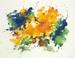 Yellow & Green' - arte abstracto en acuarela - pintura por goteo Yellow & Green' - arte abstracto en acuarela - pintura por goteo