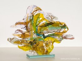 Un par de gansos - escultura colorida - arte abstracto en vidrio Un par de gansos - escultura colorida - arte abstracto en vidrio
