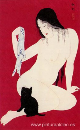 mujer y gatito mujer y gatito