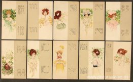 Niñas con borde beige. Niñas con borde beige.