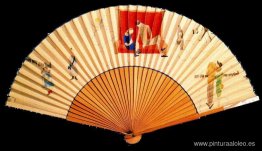 Abanico pintado por el artista en París Abanico pintado por el artista en París