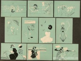 Figuras sobre fondo turquesa. Figuras sobre fondo turquesa.