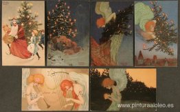 Cuadros navideños firmados con París. Cuadros navideños firmados con París.