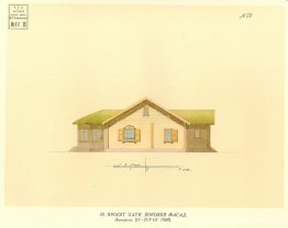 Proyecto arquitectónico de casa particular. Fachada lateral. Proyecto arquitectónico de casa particular. Fachada lateral.