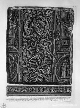 Parte de un muro de mármol encontrado en la Villa Adriana en 177 Parte de un muro de mármol encontrado en la Villa Adriana en 177