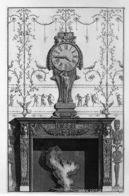 Chimenea: en un friso de guirnaldas entre dos águilas sobre el p Chimenea: en un friso de guirnaldas entre dos águilas sobre el p