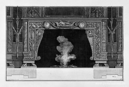 Chimenea: dos medallas en el friso de una figura enguirnalda aco Chimenea: dos medallas en el friso de una figura enguirnalda aco