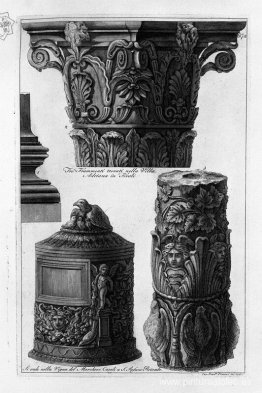 Tres fragmentos encontrados en la Villa Adriana de Tívoli (inclu Tres fragmentos encontrados en la Villa Adriana de Tívoli (inclu