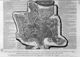 Mapa de Roma y el Campo de Marte con el índice correspondiente y Mapa de Roma y el Campo de Marte con el índice correspondiente y