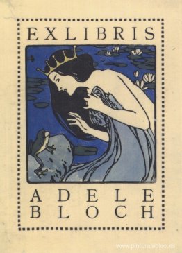 Exlibris Adele Bloch - Exlibris con princesa y rana Exlibris Adele Bloch - Exlibris con princesa y rana