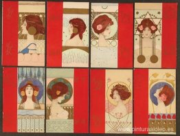 Caras de niñas con borde rojo. Caras de niñas con borde rojo.