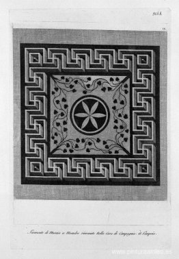 En la Casa de Pompeya, parte superior del muro corto en el peque En la Casa de Pompeya, parte superior del muro corto en el peque