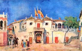 Una plaza. Decoración para la ópera 'Carmen' de Georges Bizet. Una plaza. Decoración para la ópera 'Carmen' de Georges Bizet.