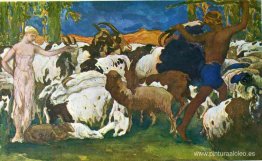 Dafnis y Cloe se dan las buenas noches (Diseño para panel decora Dafnis y Cloe se dan las buenas noches (Diseño para panel decora