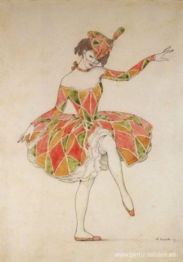 Diseño de vestuario de Columbine para Anna Pavlova en Harlequina Diseño de vestuario de Columbine para Anna Pavlova en Harlequina