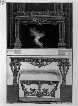 Una chimenea en la parte superior y en la pared inferior dos mes Una chimenea en la parte superior y en la pared inferior dos mes