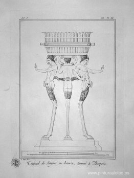 Trípode con sátiros, encontrado en Pompeya (inc. en esquema) Trípode con sátiros, encontrado en Pompeya (inc. en esquema)
