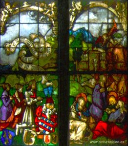 Estas vidrieras del lado occidental de la Capilla de la Familia Estas vidrieras del lado occidental de la Capilla de la Familia