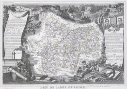 Mapa de la región de Saona y Loira en Francia Mapa de la región de Saona y Loira en Francia