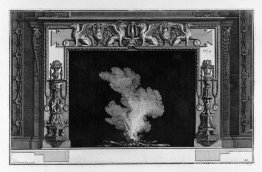 Chimenea con friso de grifos; candelabro de caderas Chimenea con friso de grifos; candelabro de caderas