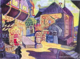 La corte del Príncipe Vladimir Galitsky (Estudio de escenografía La corte del Príncipe Vladimir Galitsky (Estudio de escenografía