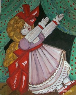 Diseño de cortina con muñeca. Diseño de cortina con muñeca.