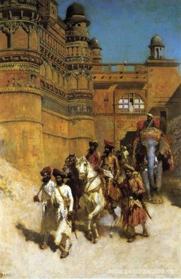 El Maharahaj de Gwalior ante su palacio El Maharahaj de Gwalior ante su palacio