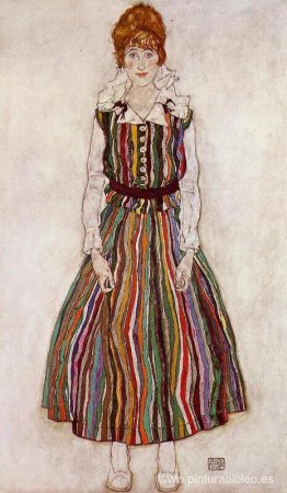 Retrato de Edith Schiele, la esposa del artista. Retrato de Edith Schiele, la esposa del artista.