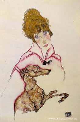 Mujer con galgo (Edith Schiele) Mujer con galgo (Edith Schiele)