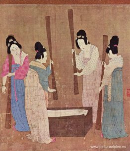 Mujeres preparando seda (después de Zhang Xuan) Mujeres preparando seda (después de Zhang Xuan)