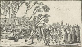 Patinadores sobre el hielo en una granja. Patinadores sobre el hielo en una granja.