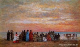 Figuras en la playa de Trouville Figuras en la playa de Trouville