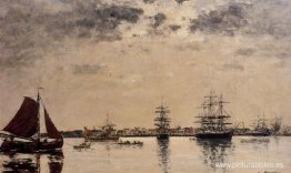 Amberes, barcos en el río Escaut Amberes, barcos en el río Escaut