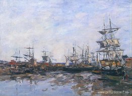 Trouville, el puerto durante la marea baja Trouville, el puerto durante la marea baja