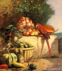 Frutas y Verduras con un Loro Frutas y Verduras con un Loro