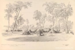 Campamentos de invierno en wurlies de divisiones de las tribus d Campamentos de invierno en wurlies de divisiones de las tribus d