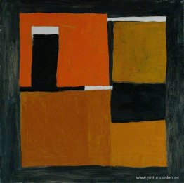 Composición naranja, blanco y negro Composición naranja, blanco y negro