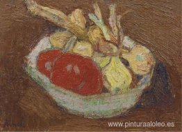 Un bodegón con verduras. Un bodegón con verduras.