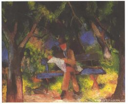 Hombre leyendo en el parque Hombre leyendo en el parque