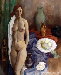 Naturaleza muerta con desnudo de pie. Naturaleza muerta con desnudo de pie.