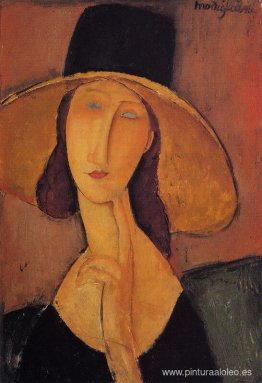 Retrato de Jeanne Hebuterne con un gran sombrero Retrato de Jeanne Hebuterne con un gran sombrero