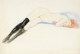 Desnuda reclinada con medias negras (saludo) Desnuda reclinada con medias negras (saludo)