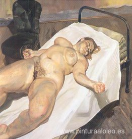 Retrato desnudo y una silla verde Retrato desnudo y una silla verde