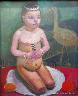 niña con cigüeña niña con cigüeña