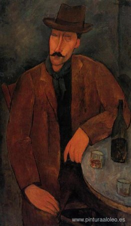 Hombre con una copa de vino Hombre con una copa de vino