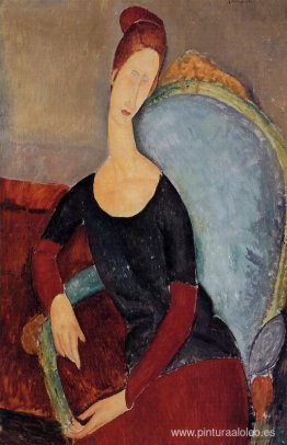Retrato de Jeanne Hebuterne en una silla azul Retrato de Jeanne Hebuterne en una silla azul
