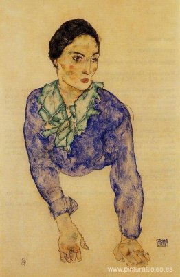 Retrato de una mujer con pañuelo azul y verde. Retrato de una mujer con pañuelo azul y verde.