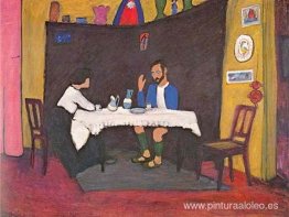 Kandinsky y Erma Bossi en la mesa de la casa Murnau Kandinsky y Erma Bossi en la mesa de la casa Murnau