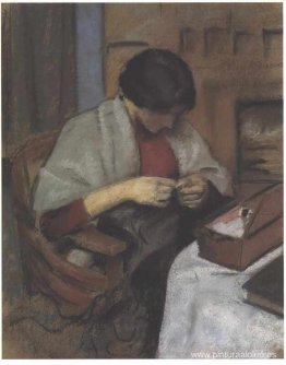 Elisabeth Gerhard cosiendo Elisabeth Gerhard cosiendo